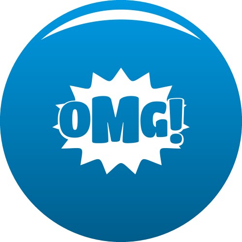 Comic boom omg icon blue vector image