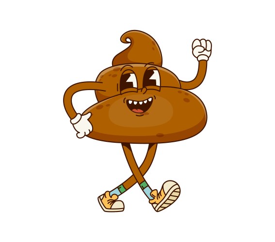 Cartoon groovy poop characters poo personages Vector Image