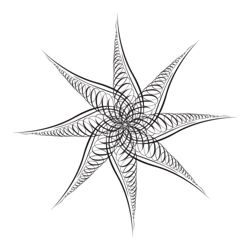 Mandala swirl seamless background black line Vector Image