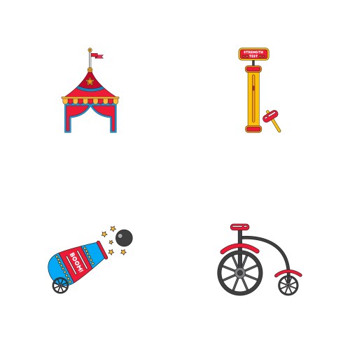 Circus stuff icons vector image