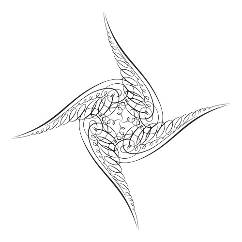 Mandala swirl seamless background black line Vector Image