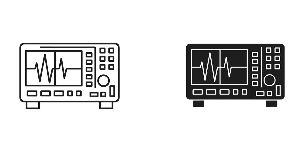 Oscilloscope Vector Graphics Two Oscilloscopes Showing Waveforms – Royalty-Free Vector | VectorStock