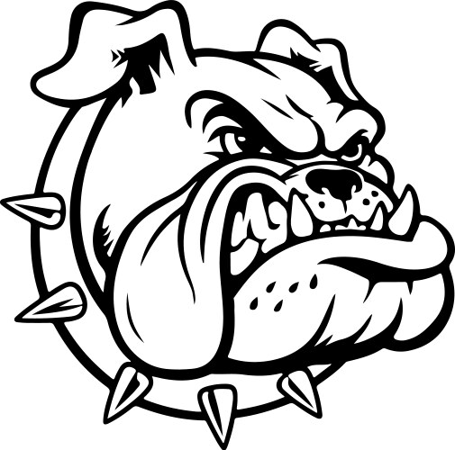 Bulldog head design element for logo label sign Vector Image
