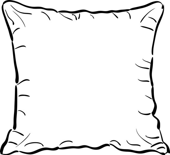 Isolated Throw Pillow Sketch Vector Image