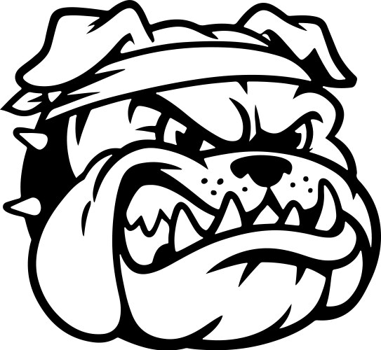 Bulldog head design element for logo label sign Vector Image