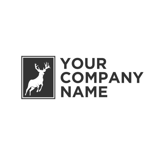 Silhouette deer logo vector image