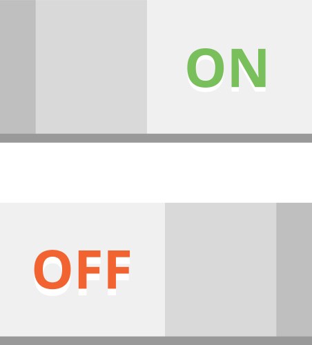 switching interface eleemnt on off toggle button vector