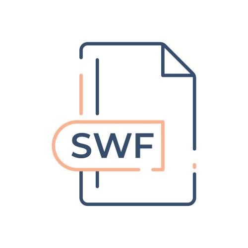 Swf file format icon extension line vector image