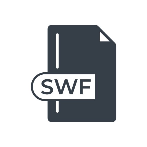 Swf file format icon extension filled vector image