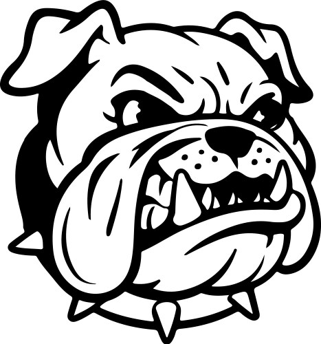 Bulldog head design element for logo label sign Vector Image