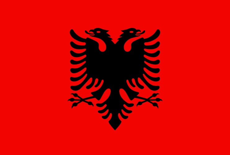 Albania Flag - Two-Headed Eagle Vector Image