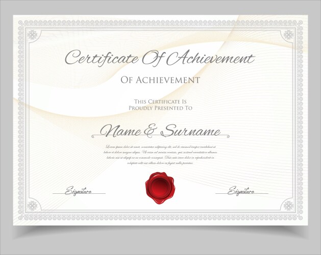 Elegant Certificate Template Vector Image