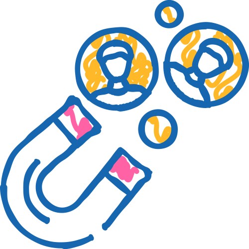 Lead nurturing business process icon doodle Vector Image