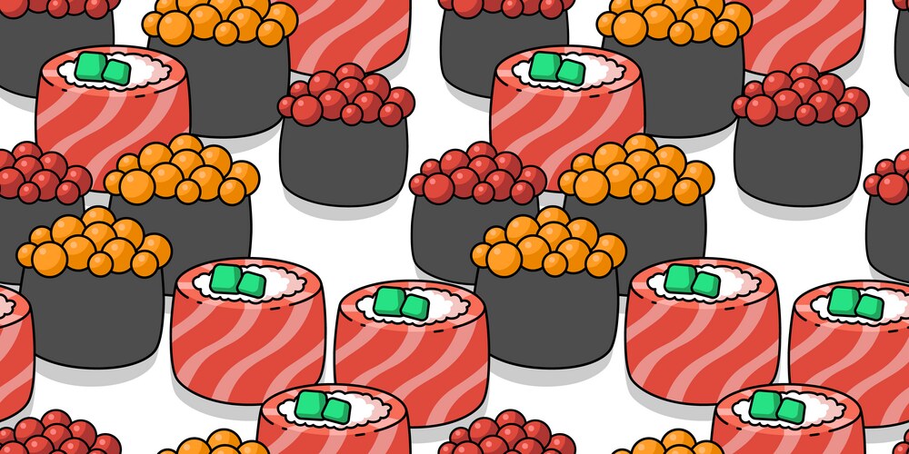 Sushi and rolls template Vector Image