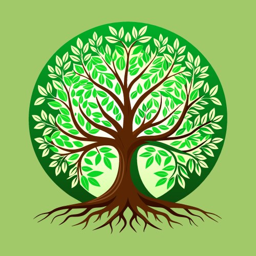 Tree with roots Royalty Free Vector Image - VectorStock