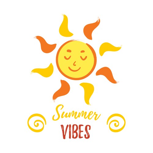 cheerful smiling sun with summer vibes vector image vector image