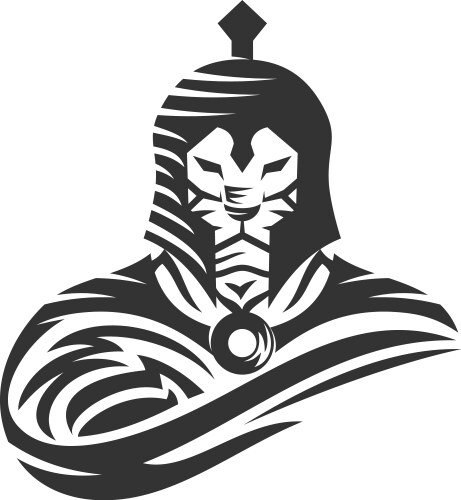 Lion warrior spartan template emblem mascot Vector Image