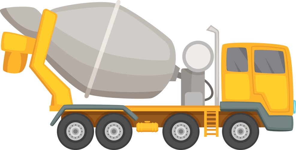 concrete mixer cartoon icon construction machine vector image