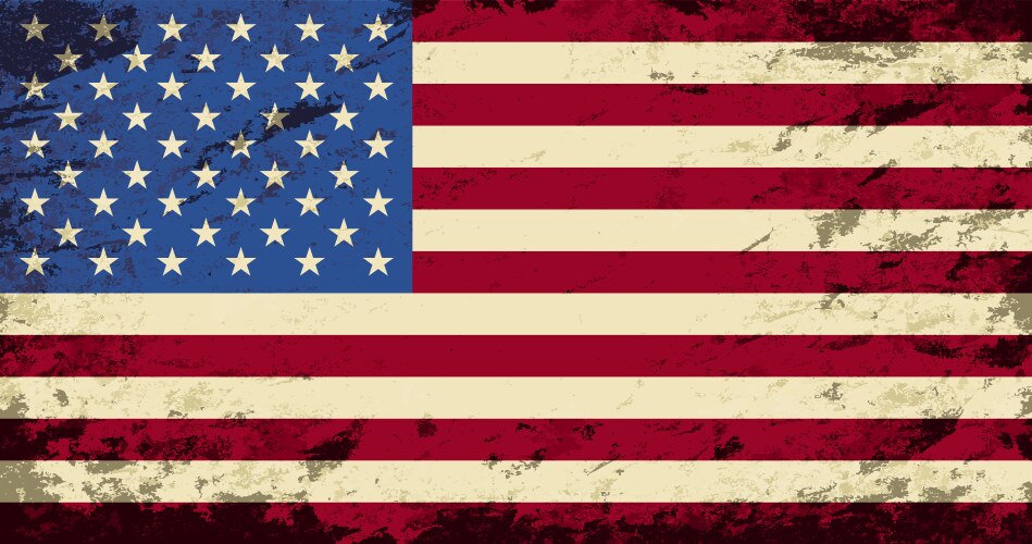 American flag grunge background vector image