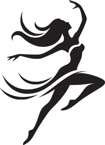 Dancer Silhouette - Elegant Pose Vector Image