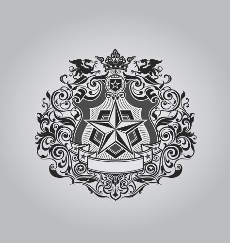 Detailed Shield Emblem Vector Image