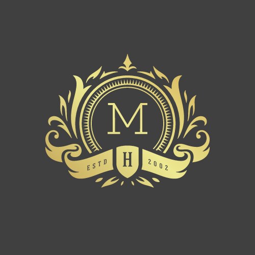 Luxury Crest & Monogram Template Vector Image