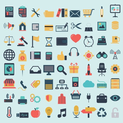 miscellaneous icon set vector image