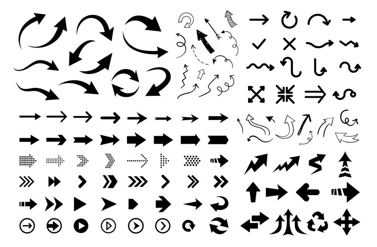 Arrows big black set icons arrow icon – Royalty-Free Vector | VectorStock