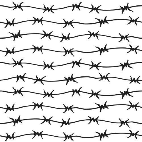 Barbed wire fence barbwire border chain Royalty Free Vector