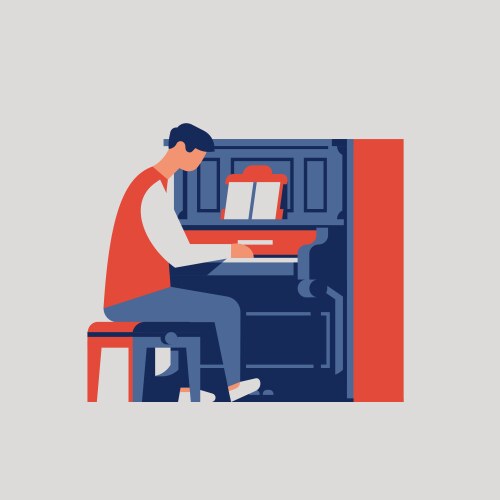 Piano player concept vector image