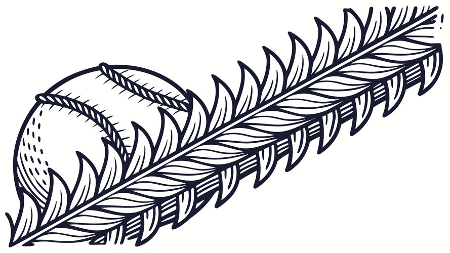 Sports Feather Baseball Art