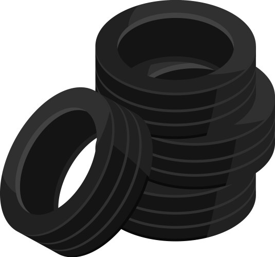 Tyre stack icon isometric car parts repair vector image