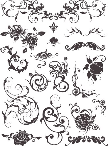 Collection of design elements for wedding Vector Image
