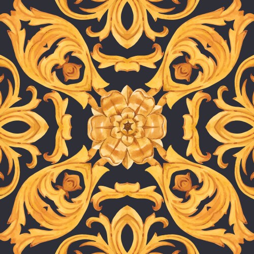 golden baroque rich luxury pattern vector image