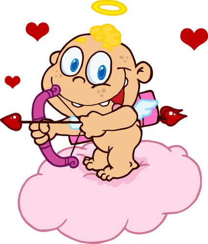 Happy baby cupid Vector Image