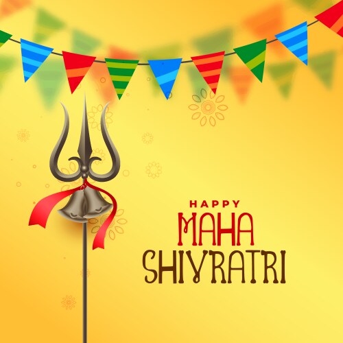 Hindu festival maha shivratri greeting background Vector Image