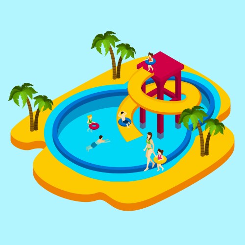 Children at a Water Park Royalty Free Vector Image