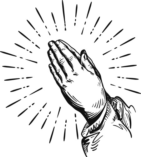 prayer sketch praying hands vector