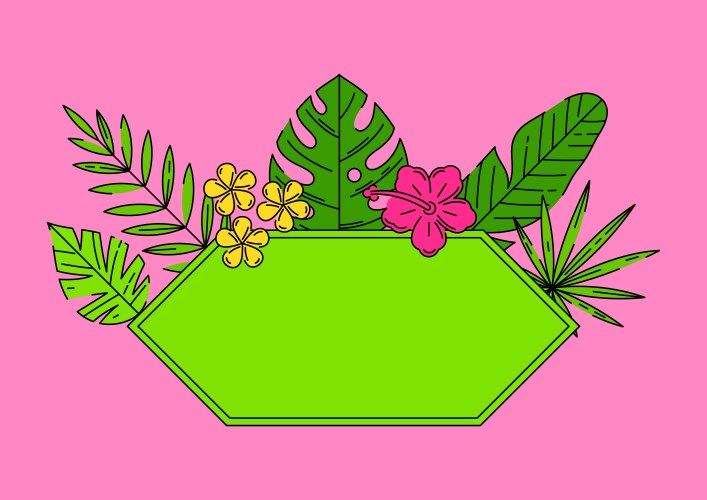 Background with stylized palm leaves decorative Vector Image