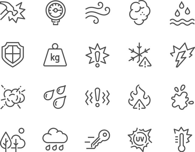 Protection proof black icons Royalty Free Vector Image
