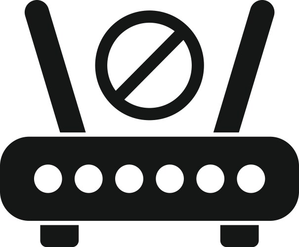 Wifi router showing no connection symbol vector image