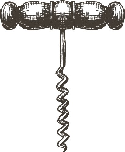 Wine Corkscrew Logo Template Vector Image