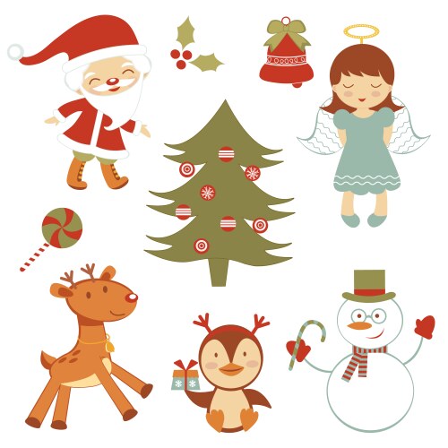 Christmas Cartoon Set Vector Image