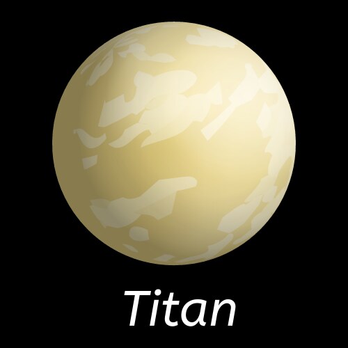 titan planet icon realistic style vector image