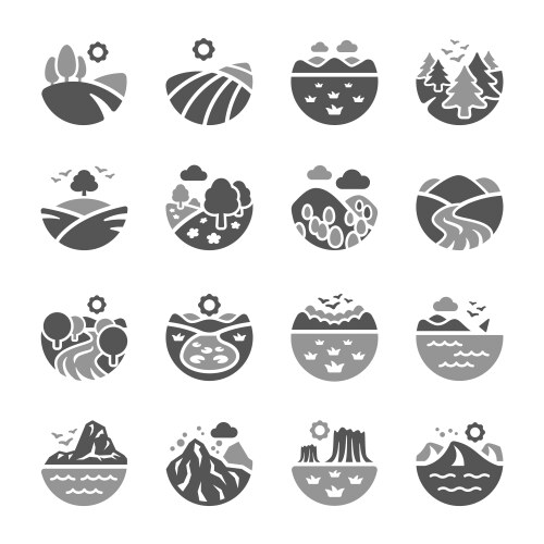Hike icon set Royalty Free Vector Image - VectorStock
