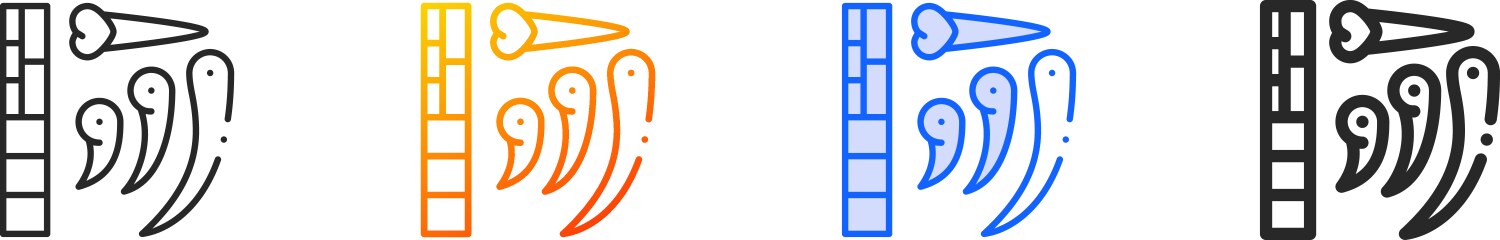 Blinder iconthin linear gradient blue stroke Vector Image