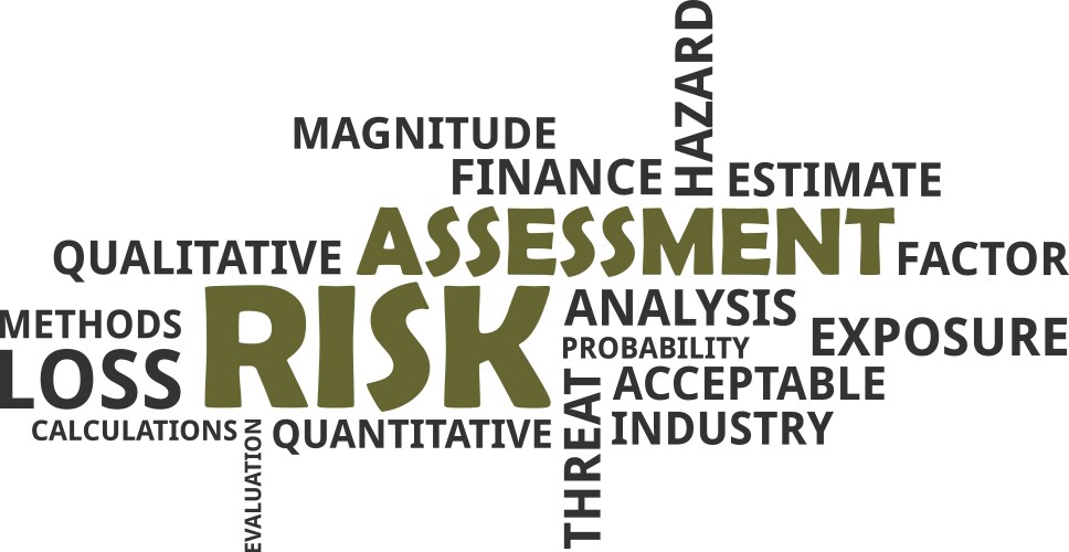 Word cloud - risk assessment vector image