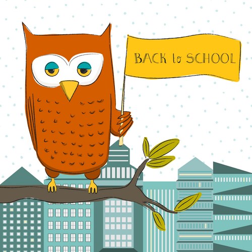 Owl student Vector Image
