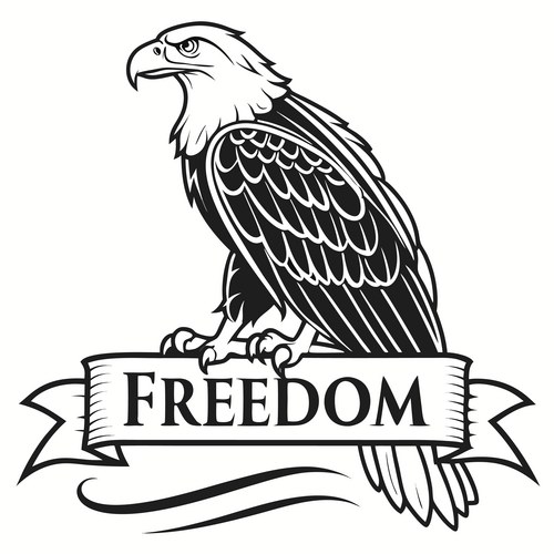 Detailed Eagle Freedom Emblem Vector Image