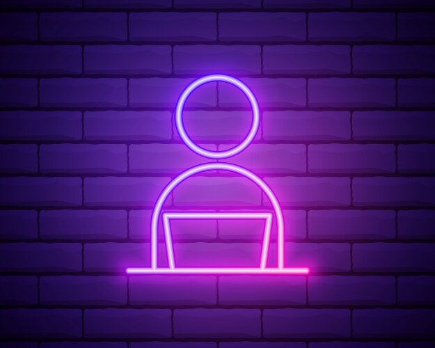 Interview worker laptop icon elements human vector image